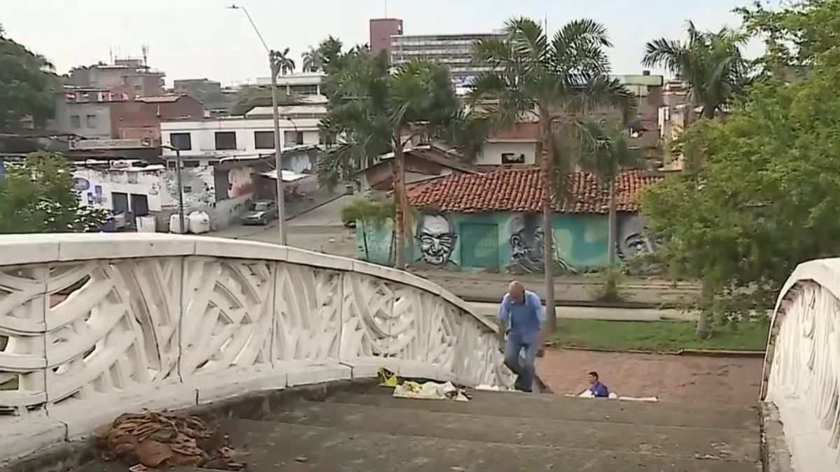 Comunidad denuncia el abandono y falta de seguridad en el puente peatonal del parque lineal