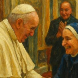 ¿Quién era la monja que estaba llorando frente al ataúd del papa Francisco?
