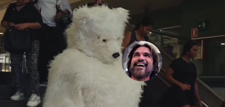 Video: el "extraño oso" del Metro de Medellín era Juanes; así compartió con seguidores