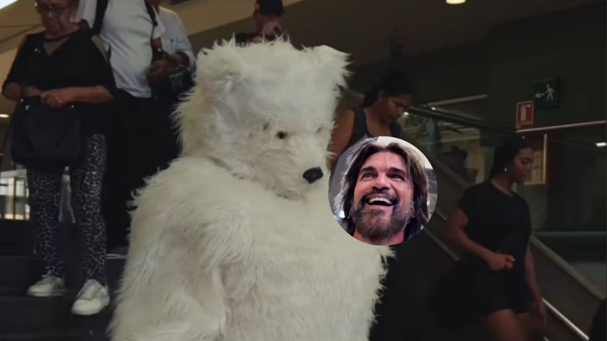 Video: el "extraño oso" del Metro de Medellín era Juanes; así compartió con seguidores