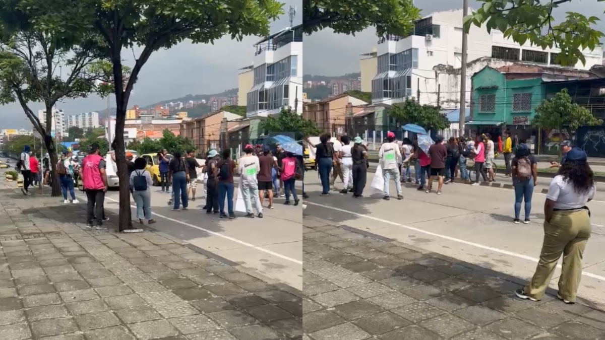Usuarios del programa 'Jóvenes en Paz' protestan en Cali por falta de renovación de contratos