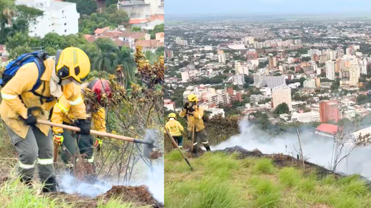 Incendio en zona de ladera del Cerro de las Tres Cruces: bomberos ya atienden la emergencia