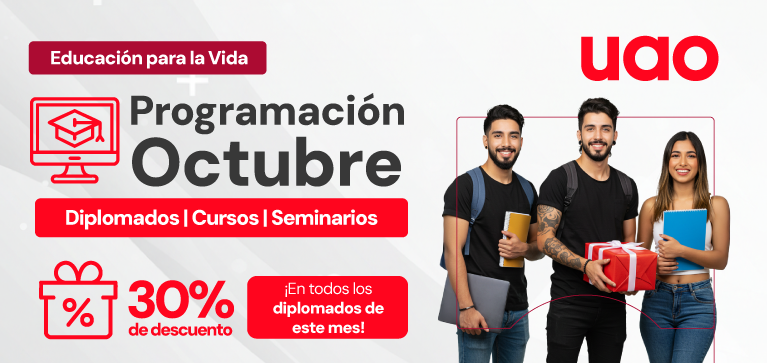 Habrá descuento en todos los diplomados UAO en el mes de octubre, ¿de cuánto será?