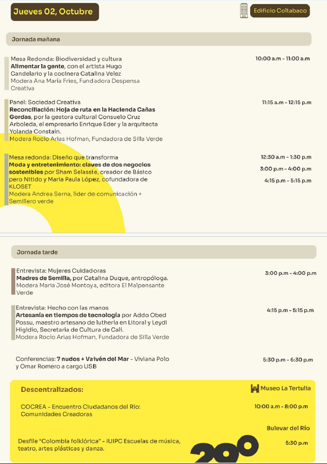 programación semana de la biodiversidad jueves