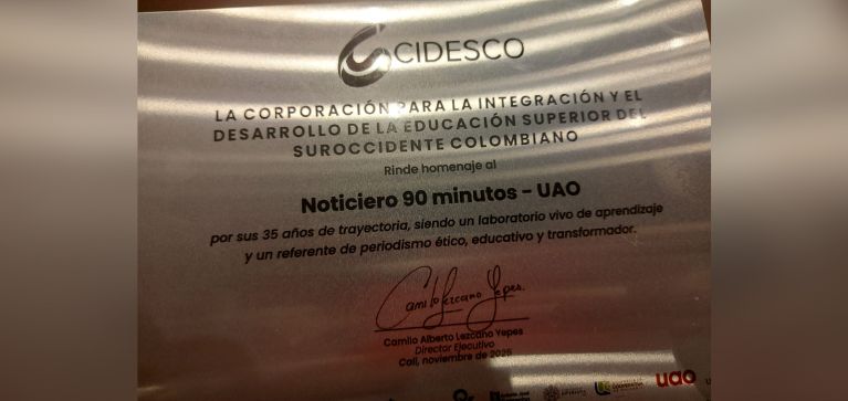 Cidesco homenajea a 90 Minutos por 35 años de periodismo transformador