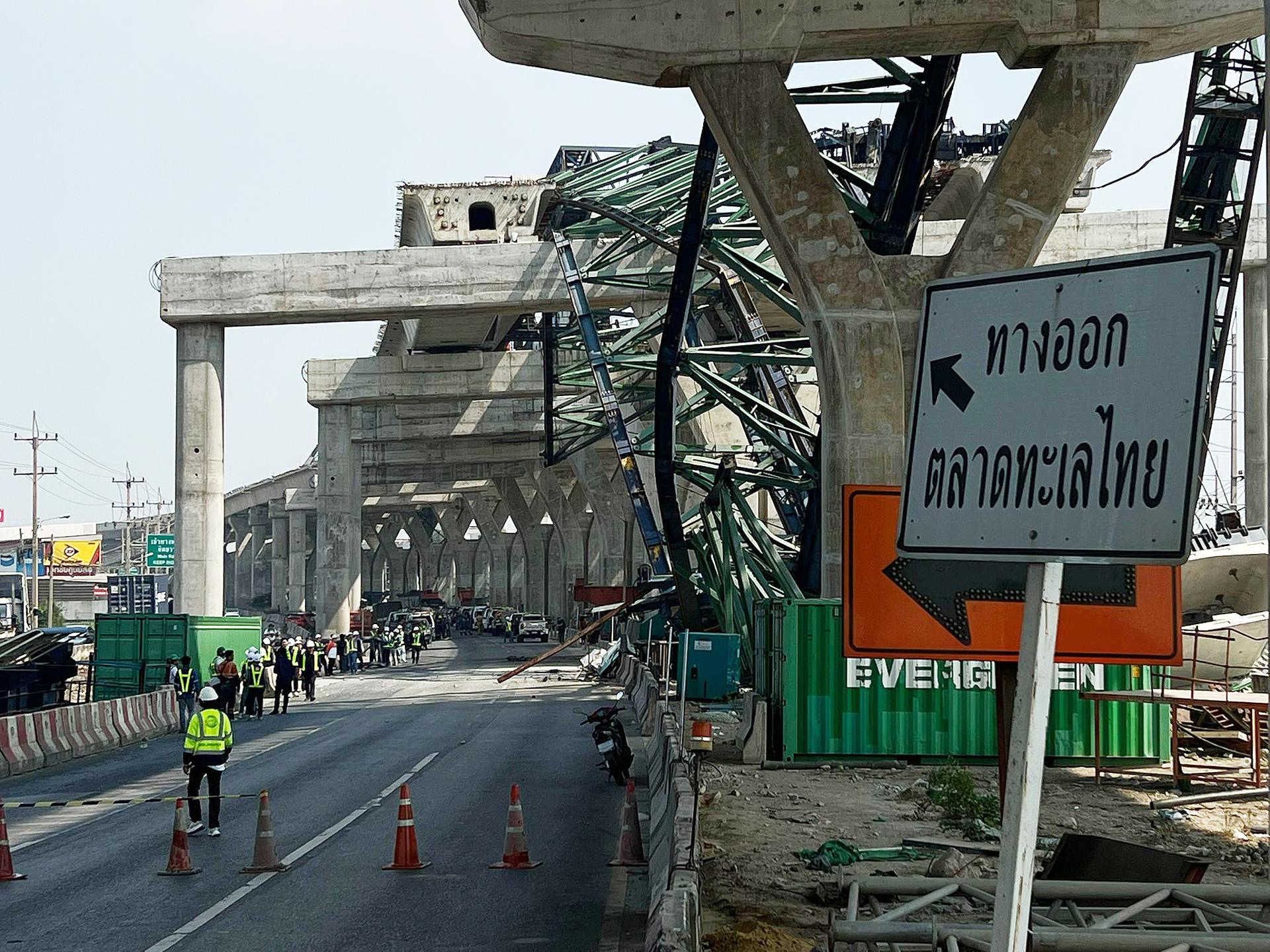 Nuevo colapso de grúa en Tailandia deja dos fallecidos y un herido