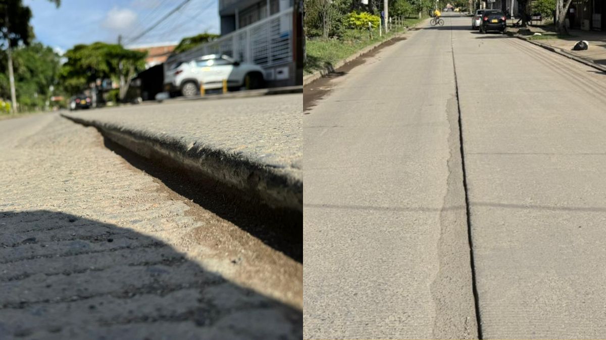 Desnivel en vía del barrio La Unión pone en riesgo a conductores en Cali