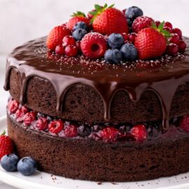 Pastel de chocolate con relleno de frutos rojos: una receta perfecta para San Valentín