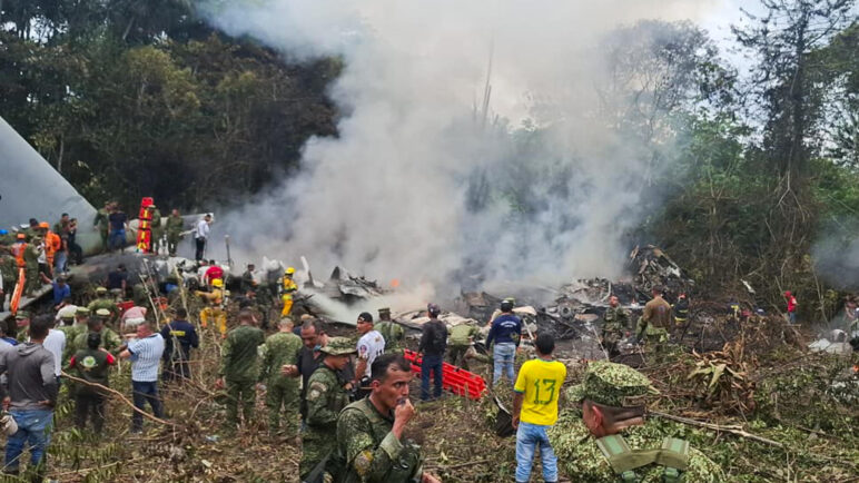 Asciende a 70 la cifra de fallecidos tras accidente de avión de la FAC en Putumayo