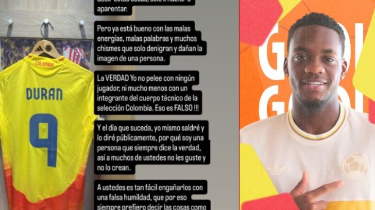 Se 'despachó' Durán: El joven delantero se refirió a su presunta pelea en la Selección