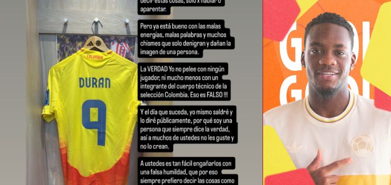 Se 'despachó' Durán: El joven delantero se refirió a su presunta pelea en la Selección