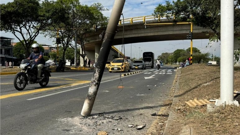Ocho cámaras de fotomultas quedaron en perdida total tras alteración de orden público en Cali