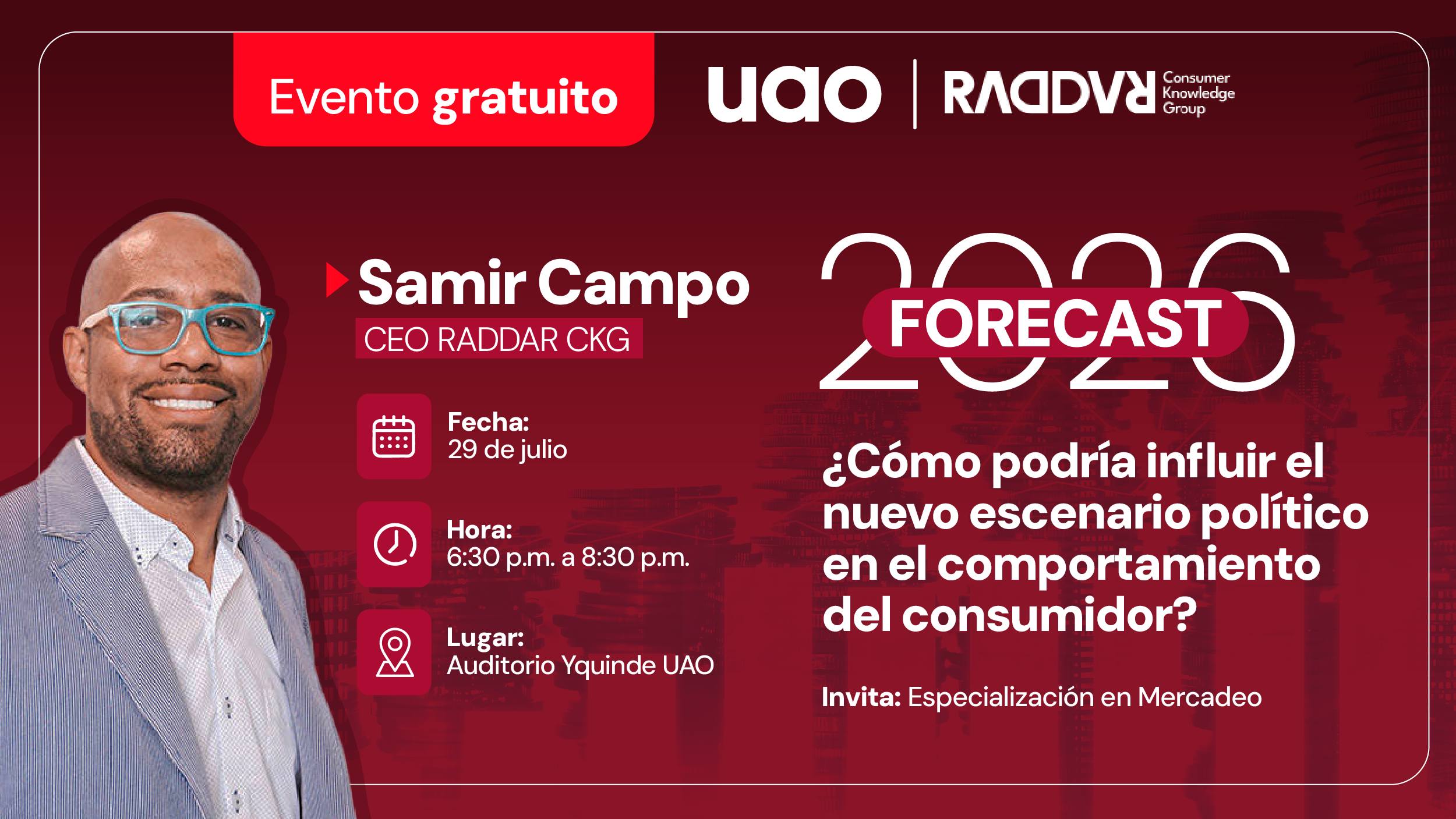 La Universidad Autónoma de Occidente invita a participar en el Forecast UAO 2026-2S