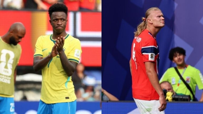 Video: Así fue el abrazo entre Vinícius y Haaland que se volvió viral